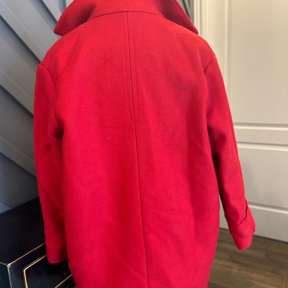 Zara dress coat: stunning red mid length dress coat for winter or cool fall day. - Picture 7 of 11